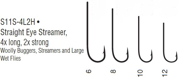 Gamakatsu S11-4L2H Straight Eye Streamer Hook