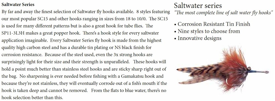 Gamakatsu Saltwater Series Fly Tying Hooks - World's Finest Hooks