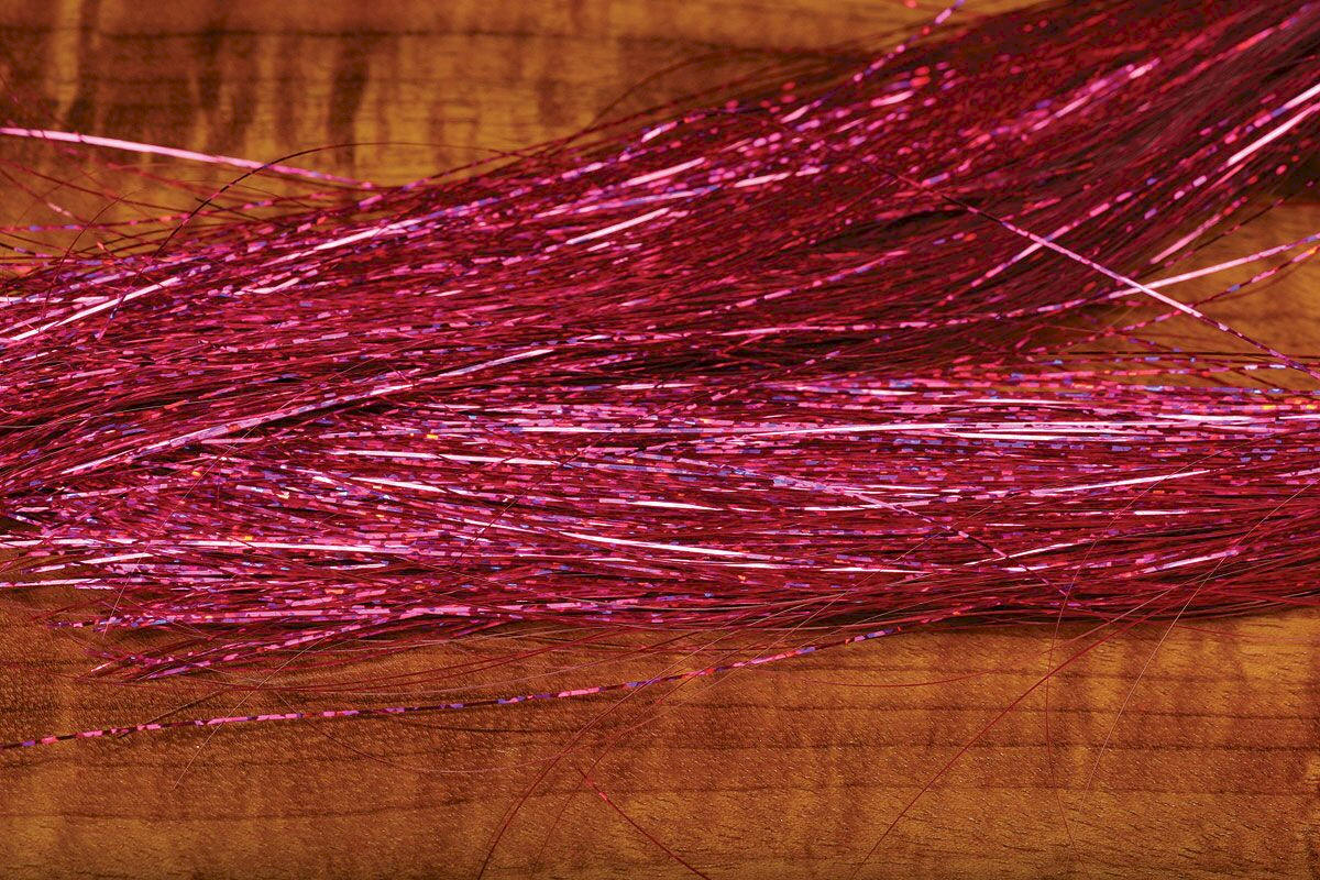 Hareline Dubbin Fuchsia Haze Holographic Flash Fibers