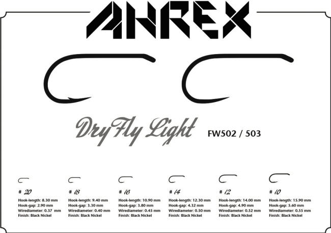 Ahrex AFW502/AFW503 Dry Fly Light Fly Tying Hook