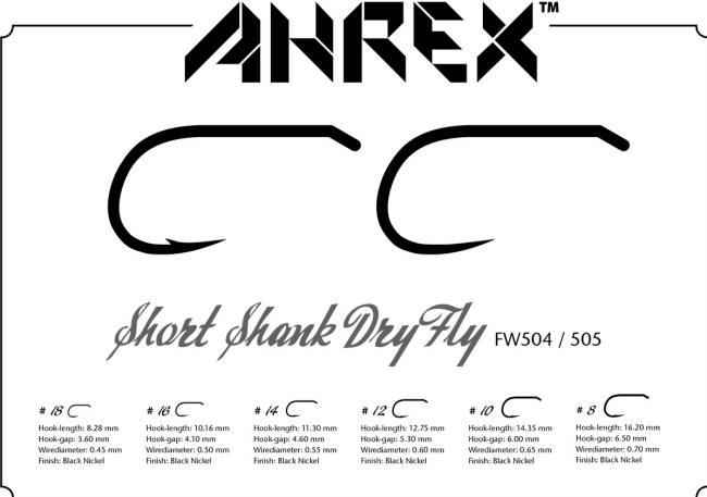 Ahrex AFW 504/AFW 505 Freshwater Short Shank Dry Fly Hook