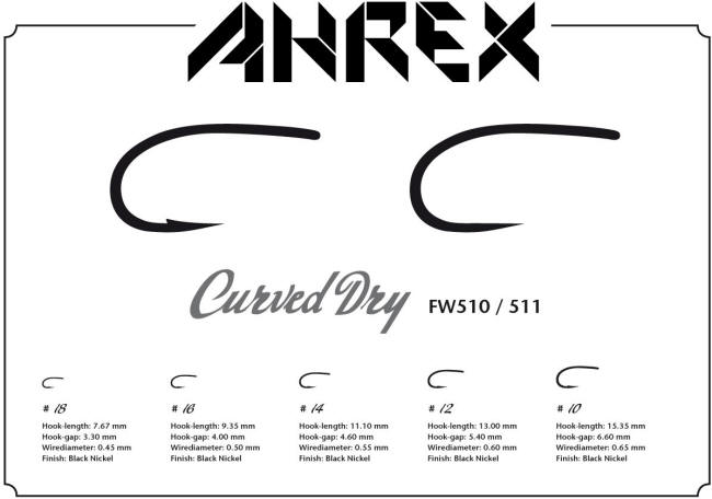 Ahrex AFW510 & AFW511 Curved Dry Fly Hook 