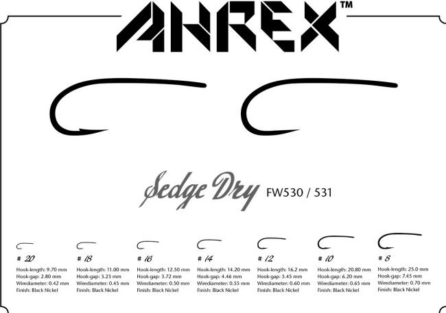 Ahrex AFW530 Sedge Dry Fly Hook 