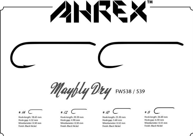 Ahrex AFW538/AFW539 Long Shank Dry Fly Hook