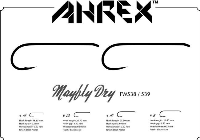 Ahrex AFW538/AFW539 Long Shank Dry Fly Hook