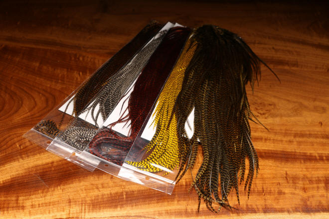 Hareline Dubbin Keough Half Grizzly Saddles-Grade #1