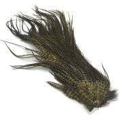 Hareline Dubbin Half Rooster Grizzly Saddles-Olive