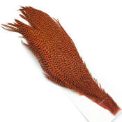 Hareline Dubbin Half Rooster Capes-Grizzly Hot Orange