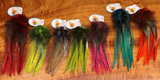 Hareline Dubbin UV2 Coq De Leon Perdigon Fire Tail Feathers