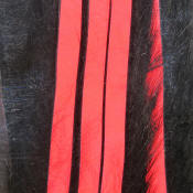 Hareline Dubbin Bling Rabbit Strips 1/8-Black Fl Fire Red