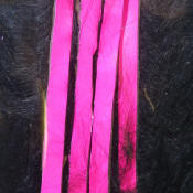 Hareline Dubbin Bling Rabbit Strips 1/8-Black Fl Fuchsia