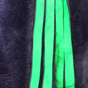 Hareline Dubbin Bling Rabbit Strips 1/8-Black Fl Green Chartreuse