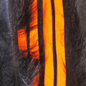 Hareline Dubbin Bling Rabbit Strips 1/8-Black Fl Orange