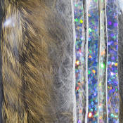 Hareline Dubbin Bling Rabbit Strips 1/8-Hares Ear Holo Silver