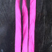 Hareline Dubbin Bling Rabbit Strips 1/8-Black Fl Pink