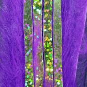 Hareline Dubbin Bling Rabbit Strips 1/8-Bright Purple Holo Gold