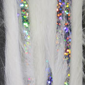 Hareline Dubbin Bling Rabbit Strips 1/8-White Holo Silver