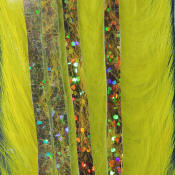 Hareline Dubbin Bling Rabbit Strips 1/8-Yellow Holo Gold