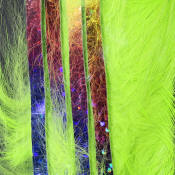 Hareline Dubbin Bling Rabbit Strips 1/8-Chartreuse Holo Rainbow