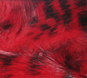 Hareline Dubbin-Black Barred Rabbit Strips 1/8"-Red