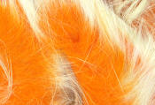 Hareline Dubbin Two Toned Rabbit Strips-White Tipped Hot Orange