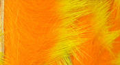 Hareline Dubbin Two Toned Rabbit Strips-Yellow Tipped Hot Orange