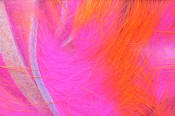 Hareline Dubbin Two Toned Rabbit Strips-Hot Orange Tipped Fl Hot Pink