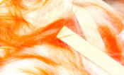 Hareline Dubbin Two Toned Rabbit Strips-Hot Orange Tipped White
