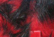Hareline Dubbin Two Toned Rabbit Strips-Black Red