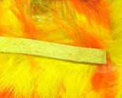 Hareline Dubbin Two Toned Rabbit Strips-Hot Orange Yellow