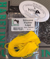 Hareline Dubbin Silicone Flutter Legs-Hot Yellow