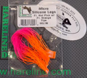 Hareline Dubbin Micro Silicone Rubber Legs-Fl Hot Pink Orange