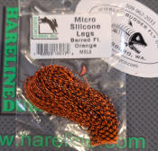 Hareline Dubbin Micro Silicone Rubber Legs-Barred Fl Orange