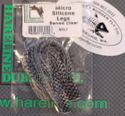 Hareline Dubbin Micro Silicone Rubber Legs-Barred Clear