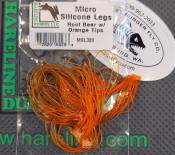 Hareline Dubbin Micro Silicone Rubber Legs-Rootbeer Orange