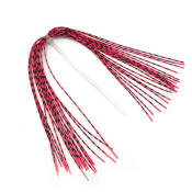 Hareline Dubbin Grizzly Barred Rubber Legs-Medium Red Neon