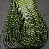 Hareline Dubbin-Grizzly Flutter Legs-Chartreuse Black