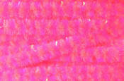 Hareline Dubbin Speckled Crystal Chenille-Pearl Fl Hot Pink