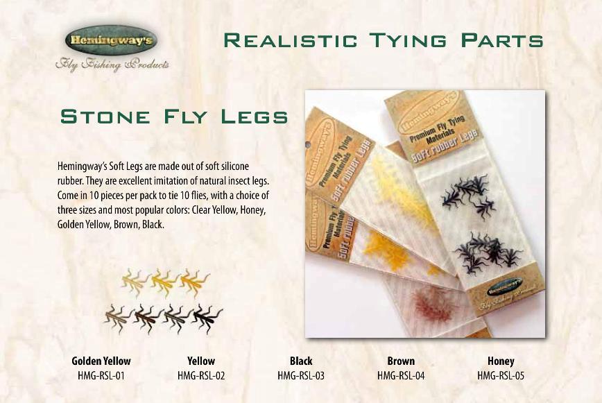 Hemingway's Fly Tying Mayfly And Stonefly Realistic Rubber Leg