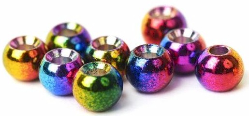 Wapsi Painted Brass Beads-Rainbow