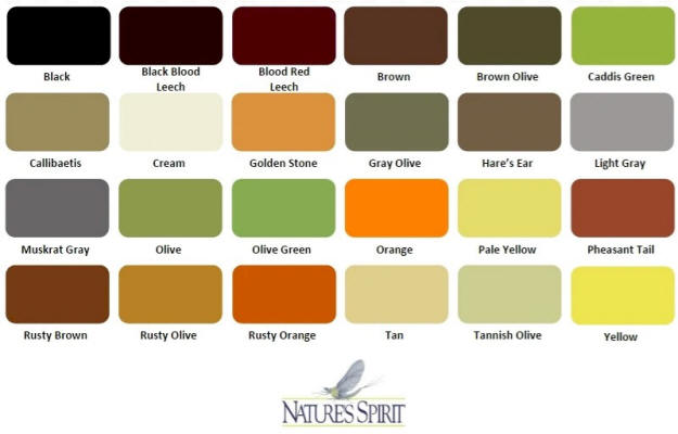 Nature's Spirit Snowshoe Rabbit Dubbing Color Chart